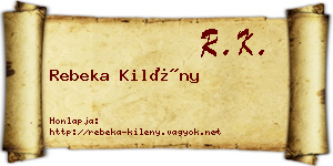 Rebeka Kilény névjegykártya